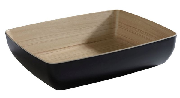 APS GN 1/2 kom -FRIDA-, 32,5 x 26,5 cm, hoogte: 7,5 cm, melamine, binnenkant: houtlook, buitenkant: zwart, 84590