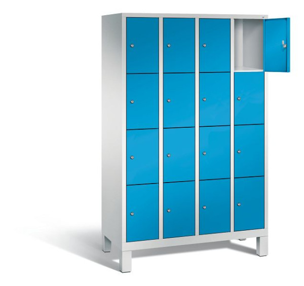C+P lockerkast Evolo, H1850xB1190xD500mm, kleur: lichtgrijs/lichtblauw, 48010-404 S10057
