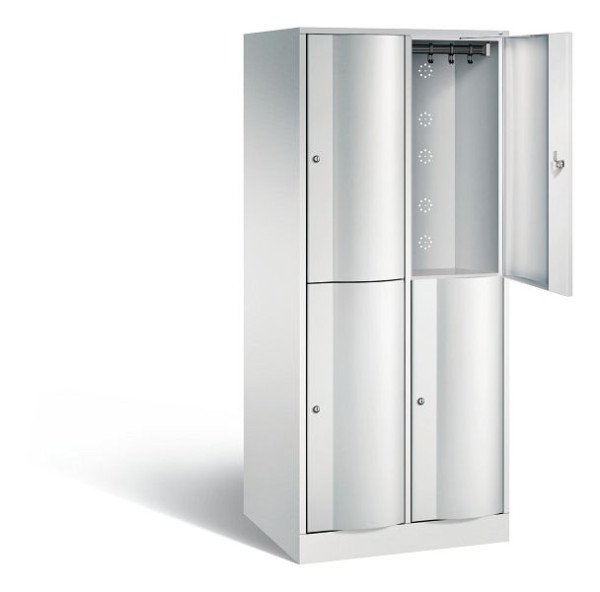 C+P locker dubbeldekker XL Resisto, H1950xW772xD640mm, kleur: lichtgrijs, 8270-273 S10018