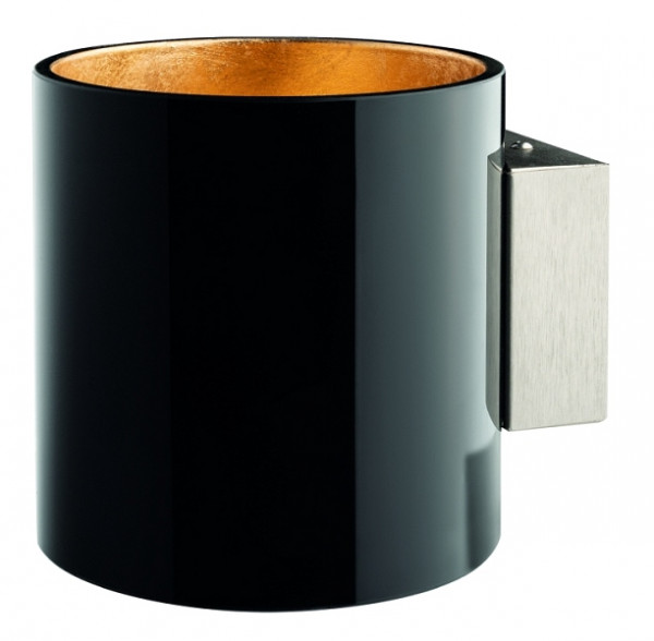 rutec Projekt LEGOLIN wandlamp rond glas - AAN/Uit, L140, B120, H120mm, 230V, 6W, IP20, 3000K, CRI85 - zwart/goud, PBE303