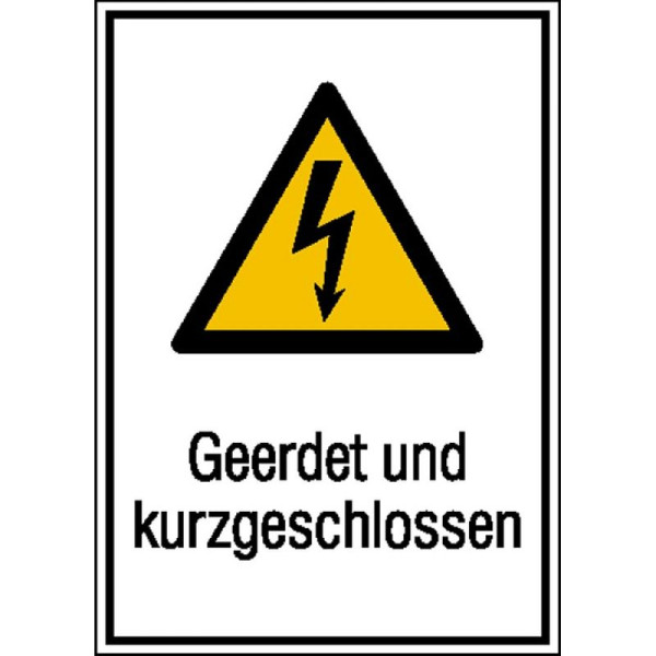 Stein HGS HGS elektrische markering/combinatiebord met waarschuwingsbord en extra tekst, geaard en kortgesloten, 131 x 185 mm, 43.1244