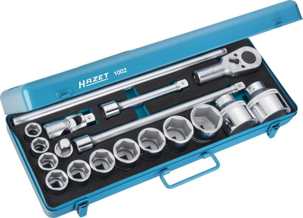 HAZET-dopsleutelset, binnenzeskantsleutel-inzetstukken, hol vierkant 20 mm (3/4 inch), aantal gereedschappen: 18, 1002