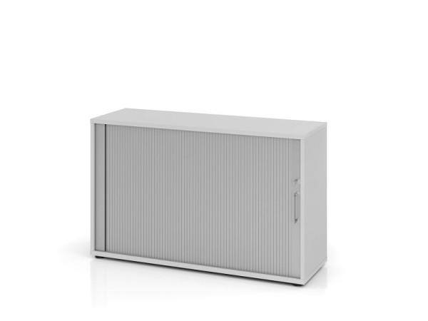 Hammerbacher rolluikkast 1732S BS, 2 OH, romp: grijs / rolluik: zilver, 120 x 40 x 74,8 cm (BxDxH), V1732S/5/S/BS