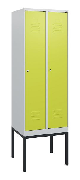 C+P Umkleidespind Classic PLUS, Gestell, 2 Abteile, 1950x600x500mm, 7035/0024, Zylinderschlösser, 0800305-20 S10025