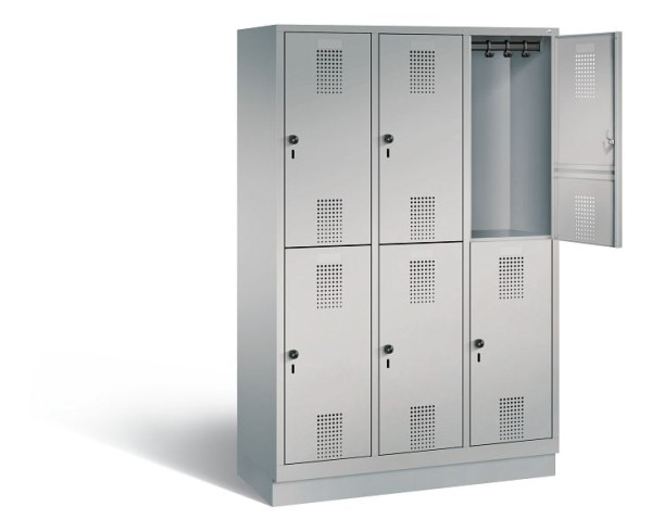 C+P locker dubbeldekker Evolo, H1800xB1200xD500mm, kleur: wit aluminium, 48320-32 S10448