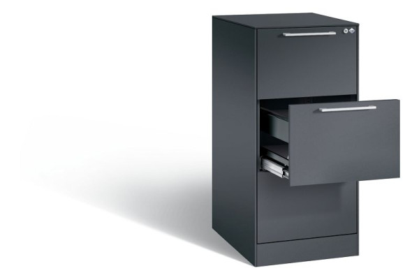 C+P hangmappenkast Asisto, H1010xB440xD600mm, kleur: zwart-grijs, beugelgreep, 146245-311 S10010