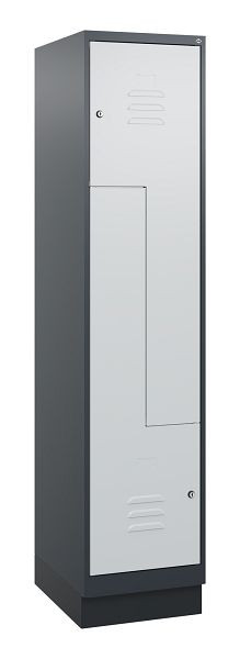 C+P Z-Spind Classic PLUS, Sockel, 2 Abteile, 1800x400x500mm, 7016/7035, Zylinderschlösser, 0800237-122 S10028