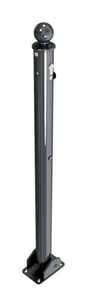 Schake-stijlpaal serie 465B Ø 60 mm, opklapbaar, zelfvergrendelend slot, voor plugbevestiging, profielcilinderslot, 465UZB
