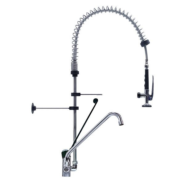 Gastro-Inox monoblock voorwasdouche voorzien van handenvrije bediening en zwenkkraan, 700mm, high performance, 402.110