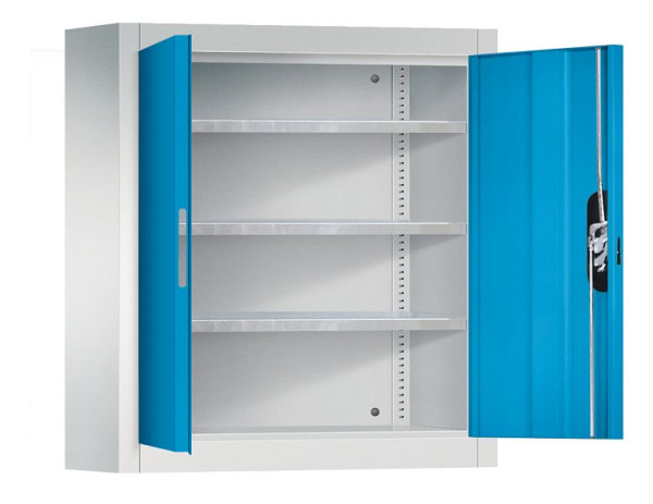 C+P wandkast serie 13, H830xB700xD300mm, kleur: lichtgrijs/lichtblauw, verzonken handgreep, 134013-22 S10172