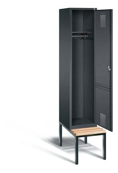 C+P Evolo locker, H2090xW420xD815mm, kleur: zwart-grijs, 48050-12 S10077
