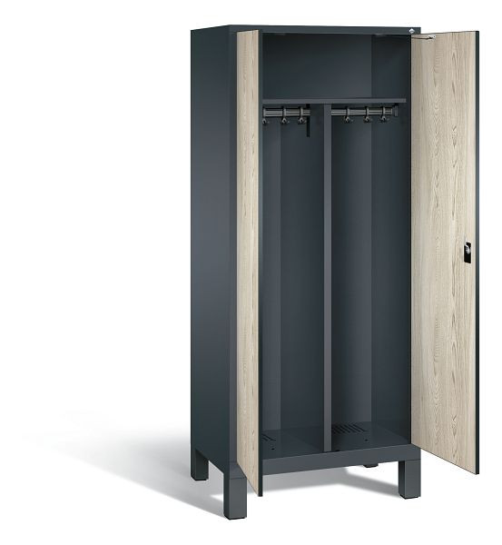 C+P zwart wit kastje Evolo, H1850xW810xD500mm, kleur: antracietgrijs / Sen ash decor, 48012-22 S10124