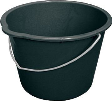 DENIOS kunststof emmer van gerecycled polyethyleen (PE), 20 liter, zwart, VE: 10 stuks, 180-846