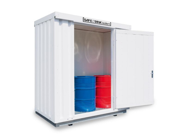 SÄBU SAFE Tank STI 300, geïsoleerd, gemonteerd, kunststof gecoat RAL 9002, 2.100 x 1.140 x 2.520 mm