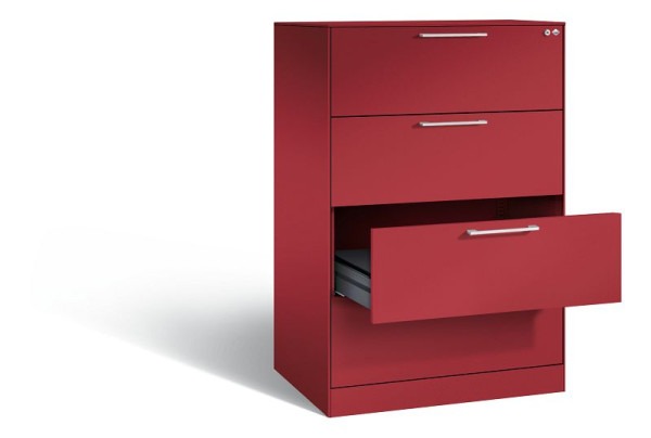 C+P archiefkast Asisto, H1310xB800xD600mm, kleur: robijnrood, beugelgreep, 146223-422 S10078
