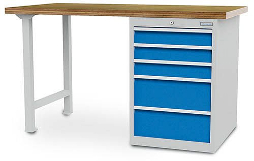 Bedrunka + Hirth rij werkbank R 18-24, 3x100, 2x200 mm, lade volledig uittrekbaar 100%, 1500 x 750 x 859 mm, 03.15.580.5-1V