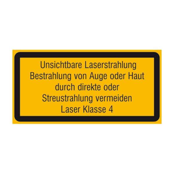 Stein HGS HGS lasermarkering/aanvullend waarschuwingsbord onzichtbare laserstraling..., 105 x 52 mm, 21.1954
