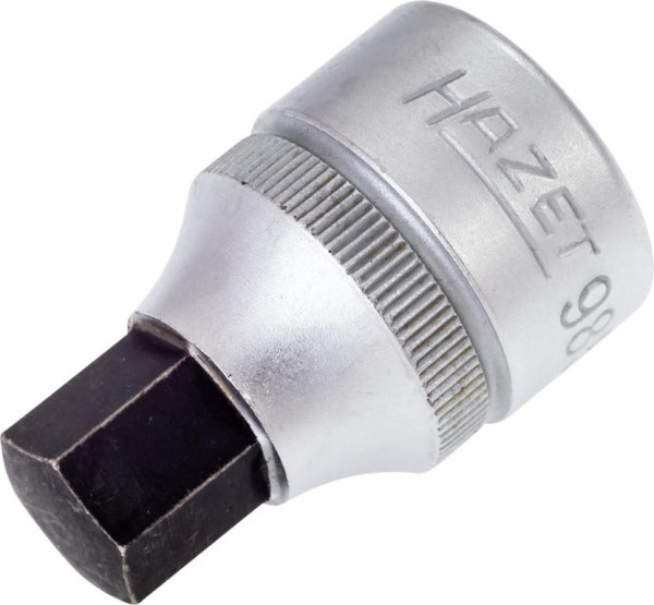 Hazet schroevendraaierdop, hol vierkant 12,5 mm, binnenzeskant profiel, 12 mm, extra kort met karteling, 985-12