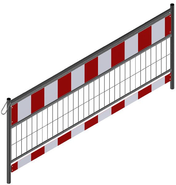 Schake-barrière hekwerk volgens TL, lengte: 2,40 m, folie type 2, rood/wit, 333242