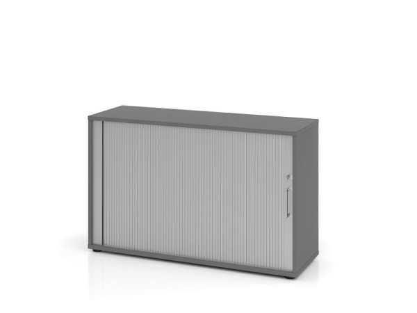 Hammerbacher rolluikkast 1732S BS, 2 OH, romp: grafiet / rolluik: zilver, 120 x 40 x 74,8 cm (BxDxH), V1732S/G/S/BS