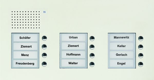 TCS audio buitenstation serie PUK 12 belknoppen (rechts uitgelijnd), 3 kolommen, UP wit, PUK12/3-WS