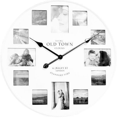 Technoline quartz wandklok "Old Town", afbeeldingen in plaats van cijfers, MDF materiaal, afmetingen: Ø 60 cm, 774141