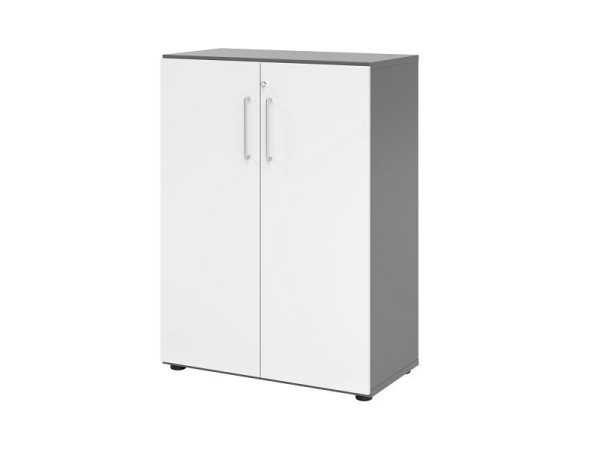Hammerbacher kast 938T3, 3 OH, romp: grafiet / voorkant: wit, 80 x 42 x 110 cm (BxDxH), V938T3/G/W/BS
