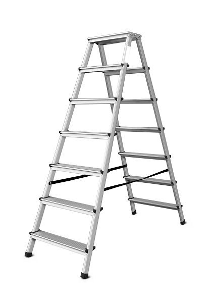 VaGo-Tools Ladder, trapladder, vouwladder, tweezijdige huishoudladder, 2x7 treden, AML-270_kv