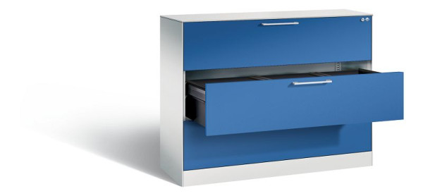 C+P hangarchiefkast Asisto, H1010xB1200xD435mm, kleur: lichtgrijs / gentiaanblauw, beugelgreep, 146041-313 S10115