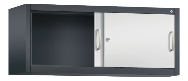 C+P bovenkast Acurado, H500xB1200xD400mm, kleur: zwartgrijs/lichtgrijs, beugelgreep, 1 niveau, 2044-00 S10047