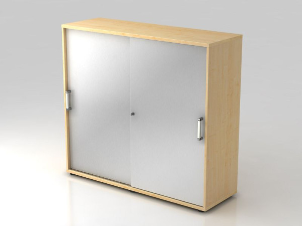 Hammerbacher schuifdeurkast 3OH 120cm chroomgreep esdoorn/zilver, 120x40x110 cm (BxDxH), V1753S/3/S/CE