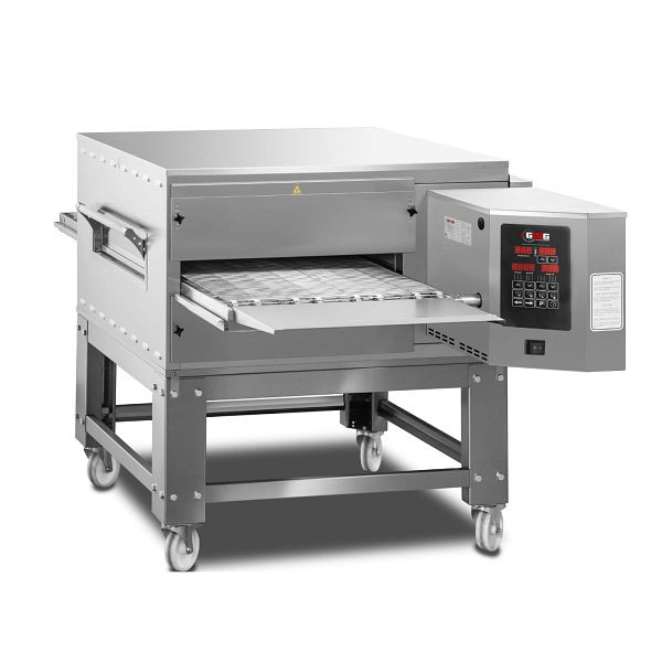 GMG continuoven met kettingband, bandbreedte 610mm, digitale weergave voor doorvoersnelheid & temperatuur, elektrische aansluiting, COE - 61090