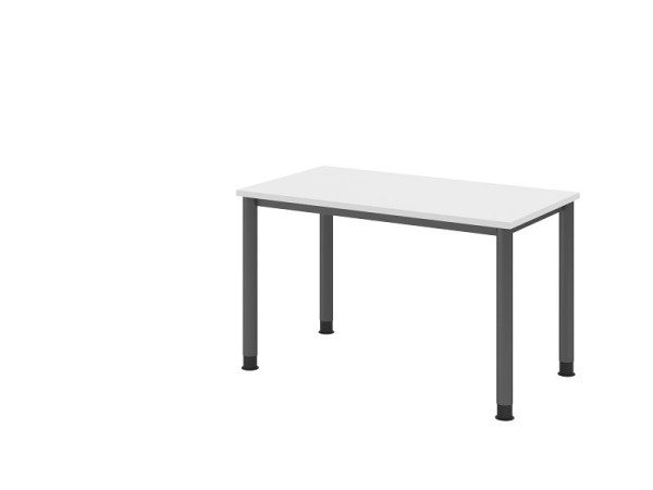 Hammerbacher bureau HS612, 120 x 67 cm, blad: wit, 25 mm dik, 4-poots frame in grafiet, werkhoogte 68,5-81cm, VHS612/W/G