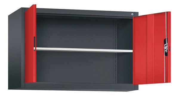 C+P bovenkast Acurado, H790xB1200xD400mm, kleur: zwartgrijs / vuurrood, verzonken handgreep, 9465-000 S10148