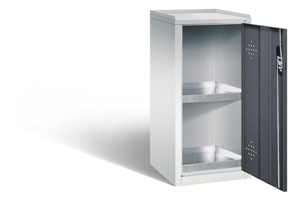 C+P klimaatkast Acurado, H1000xB502xD500mm, kleur: lichtgrijs/zwartgrijs, verzonken handgreep, 8721-315 S10157