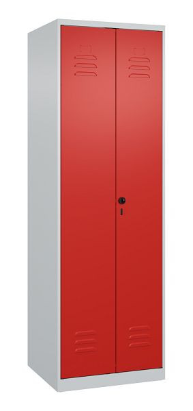 C+P Umkleidespind Classic PLUS, Doppel-Spind, 2 Abteile, 1850x600x500mm, 7035/3020, Drehriegel, 080002-20P S10014