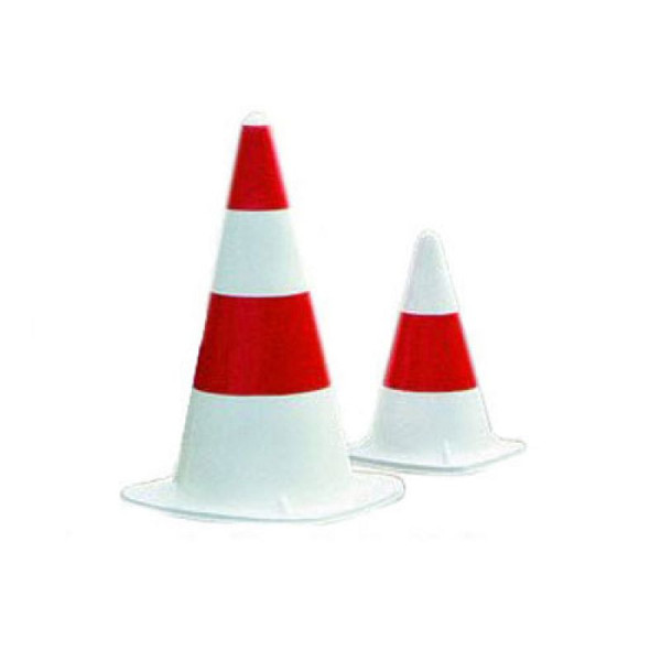Stein HGS HGS verkeerskegel van rubber, Klein / 330 mm / 0,9 kg, gewichtsklasse 3, kleur: wit-rood, 11782