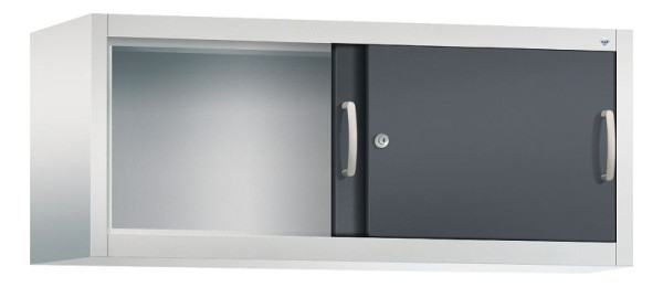 C+P bovenkast Acurado, H500xB1200xD400mm, kleur: lichtgrijs/zwartgrijs, beugelgreep, 1 niveau, 2044-00 S10048