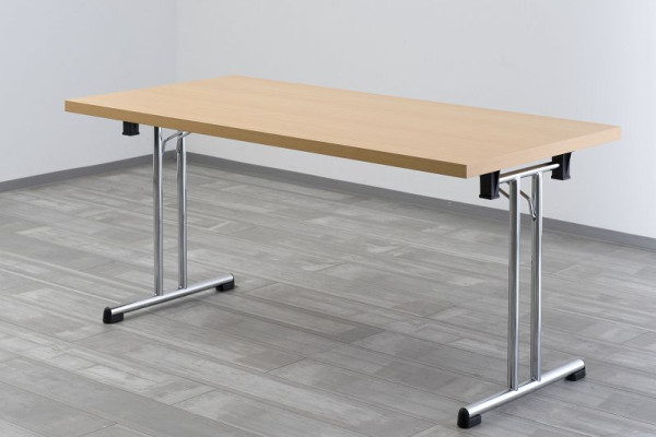 Hammerbacher klaptafel 160x80 cm beuken/chroom frame, rechthoekige vorm, VKL16/6/C