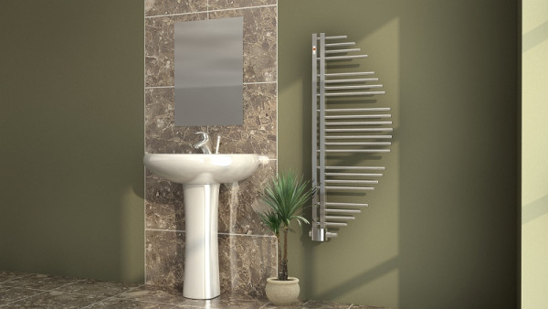 MERT design handdoekradiator AYCAN chroom, 500 x 1200 mm, vlak rechts/links, 5-AYCAN-50x120-CM