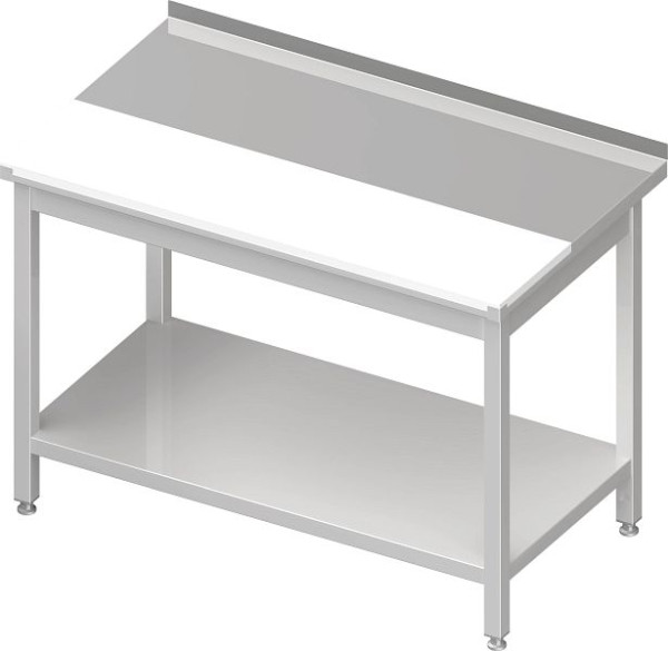 Stalgast Arbeitstisch mit Grundboden, 1900x700x850 mm, mit vertiefter PE-Schneideplatte, mit Aufkantung, verschweißt, VAT19715A