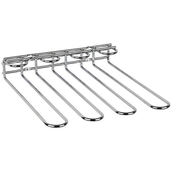 APS glasrail, 29,5 x 32 cm, hoogte: 6 cm, metaal, verchroomd, 6 mm dik, biedt ruimte voor 12 glazen, voor wand- en plafondmontage, 93398