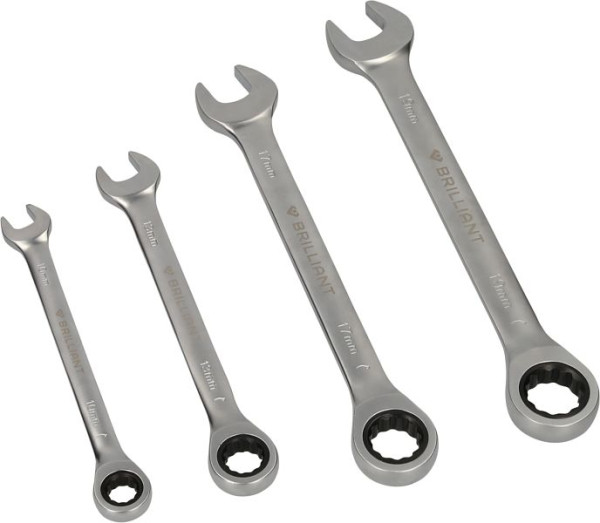 Brilliant Tools 4in1, dubbele ratelringsleutel, 10 x 13, 17 x 19 mm, BT013901