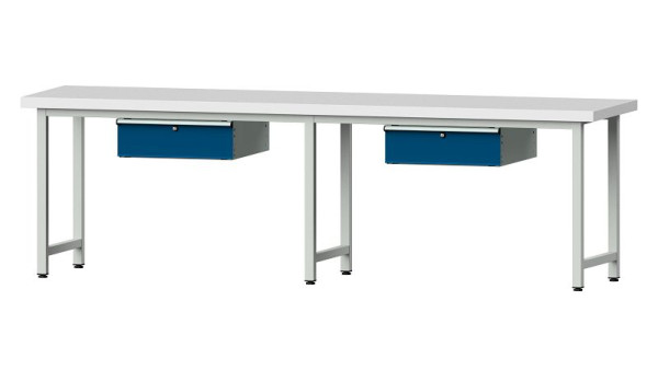 ANKE werkbanken werktafel, model 93, 2800 x 700 x 850 mm, RAL 7035/5010, KSP 50 mm, 400.422