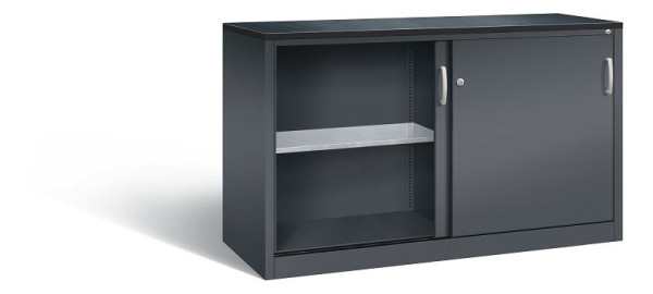 C+P schuifdeurkast Acurado, H1000xB1600xD600mm, kleur: zwart-grijs, beugelgreep, 2166-09 S10037