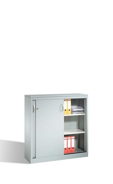 C+P dressoir met schuifdeuren Acurado, H1200xB1200xD400mm, kleur: wit aluminium, beugelgreep, 3 niveaus, 2047-1200 S10298