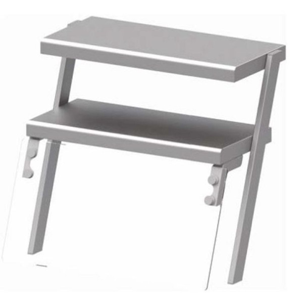Stalgast dubbele bovenplank met glazen hoestbescherming 767x540x700 mm voor voedseluitgiftesystemen, ZS07104