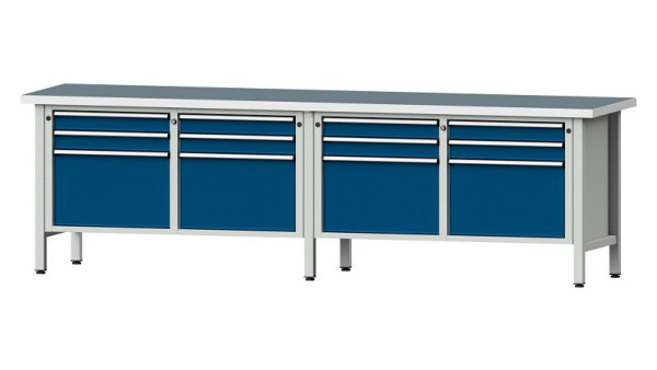 ANKE werkbanken kistwerkbank, model 233 V, 2800 x 700 x 840 mm, RAL 7035/5010, UBP 40 mm, 305.056