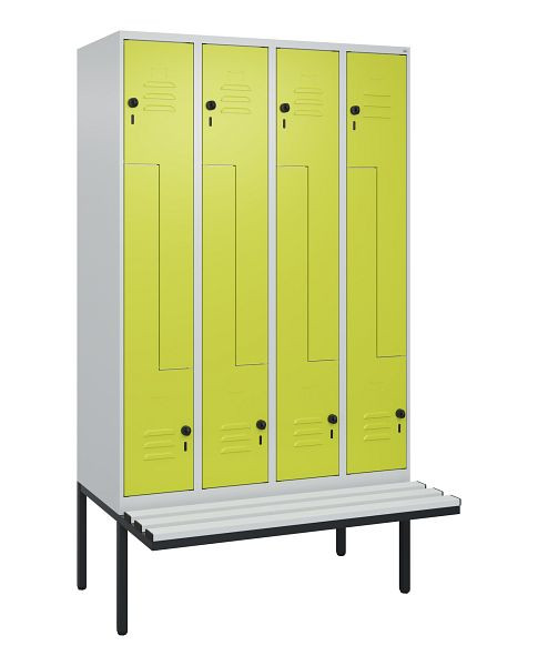C+P Z-Spind Classic PLUS, bank, 8 vakken, 2120x1200x815mm, 7035/0024, veiligheidsdraaislot, 0800437-408 S10040