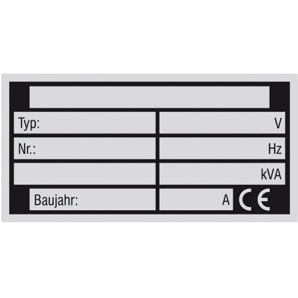 Stein HGS HGS naam- en typeplaatje, aluminium, hard / 0,56 mm, afmetingen (BxH): 74 x 37 mm, 51.0772
